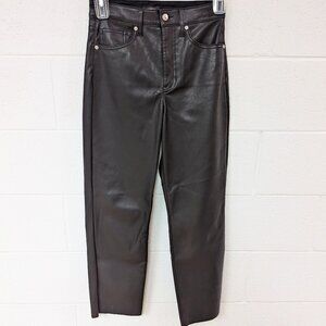 Express Faux Leather Modern Straight Pants, 4R